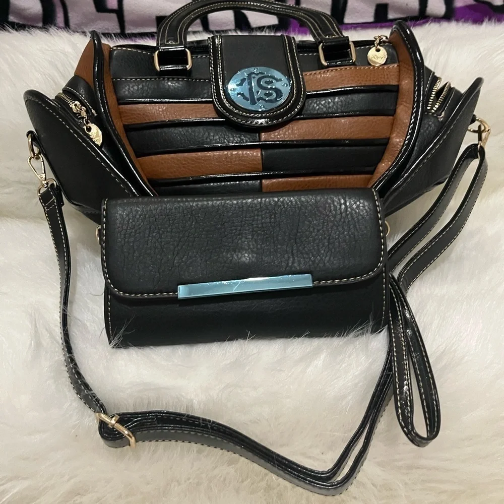 High Fashion Shoulder bag duo with small crossbody purse- NWOT